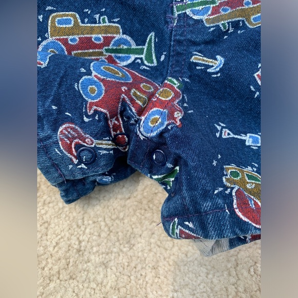 Vintage Oshkosh Size 3T Construction Denim Shorts Overalls - Picture 8 of 12